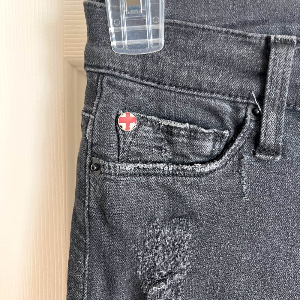 Hudson Grey Distressed Denim